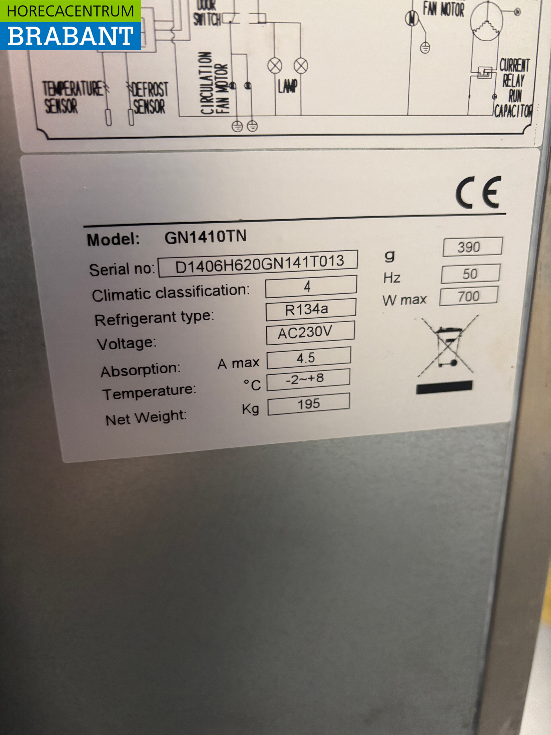 Stainless steel Double door Refrigerator 1400 liters 230V Catering - Image 5