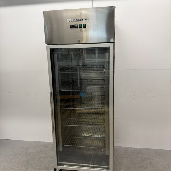 Stainless Steel Mobile Glass-Door Refrigerator, 700 liters, 230V, for the Food Service Industry