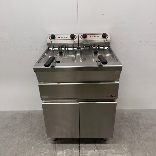Stainless Steel Stilfer Double Deep Fryer, 2 x 12 liters, 2 x 400V, Commercial Use