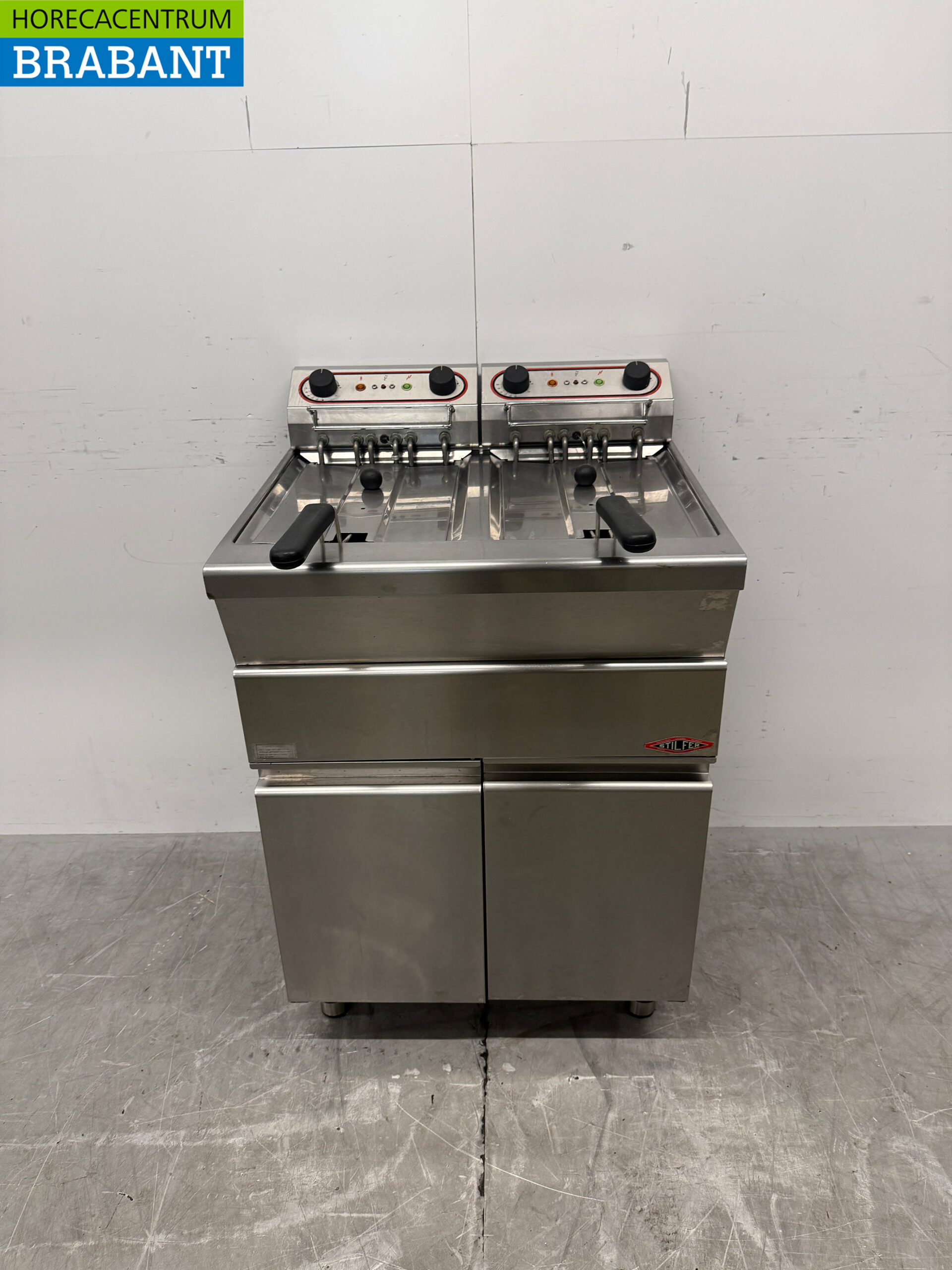 Stainless Steel Stilfer Double Deep Fryer, 2 x 12 liters, 2 x 400V, Commercial Use