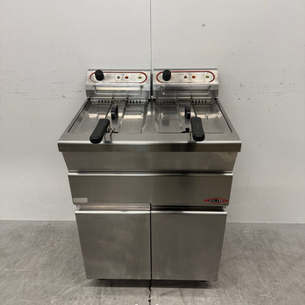 Stainless steel Stilfer Double Fryer 2 x 9 liters 2 x 230V Horeca