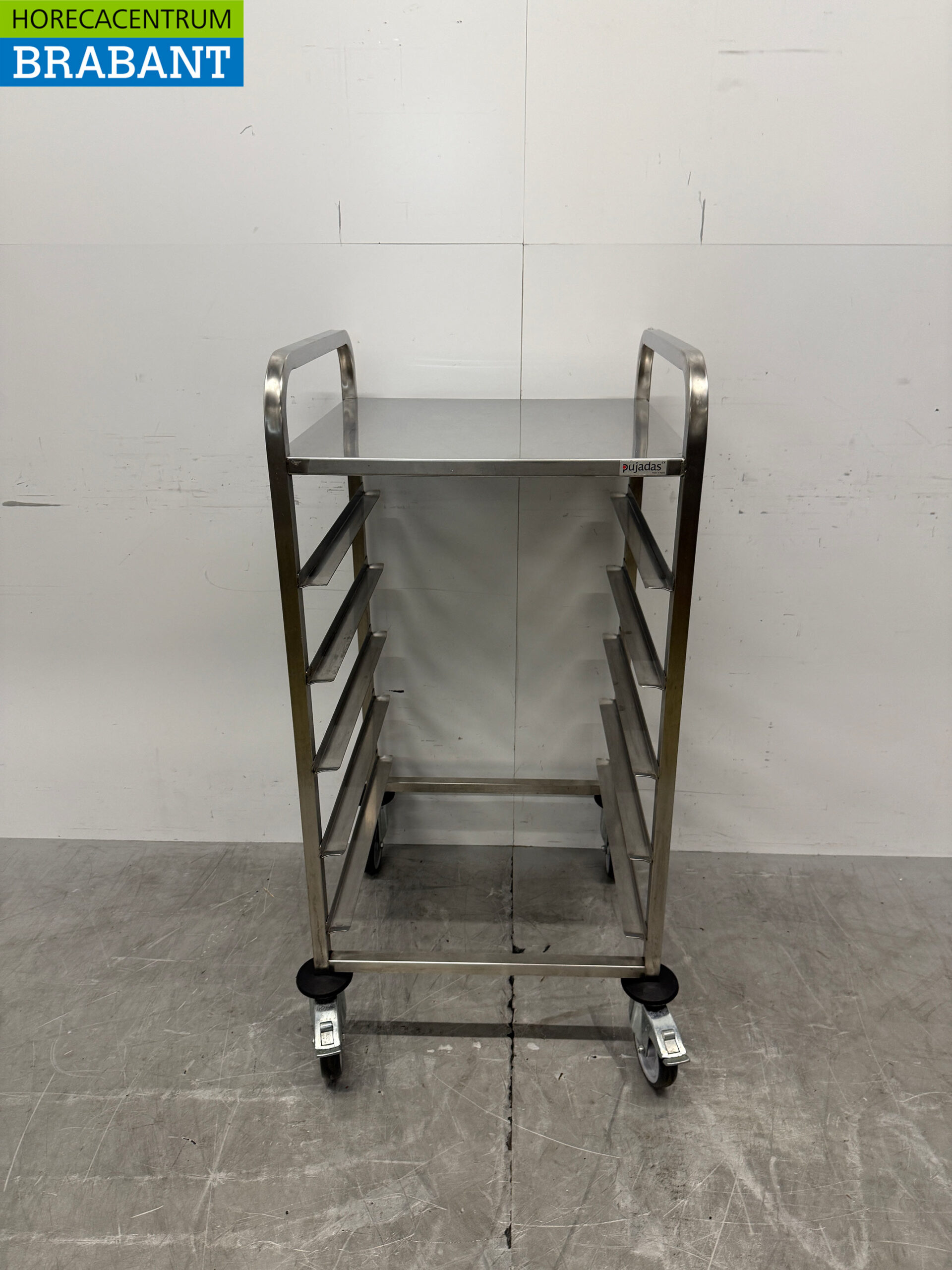 HCB Stainless Steel Shelving Cart for 5 Laundry Baskets, 50 x 50 cm, Food Service