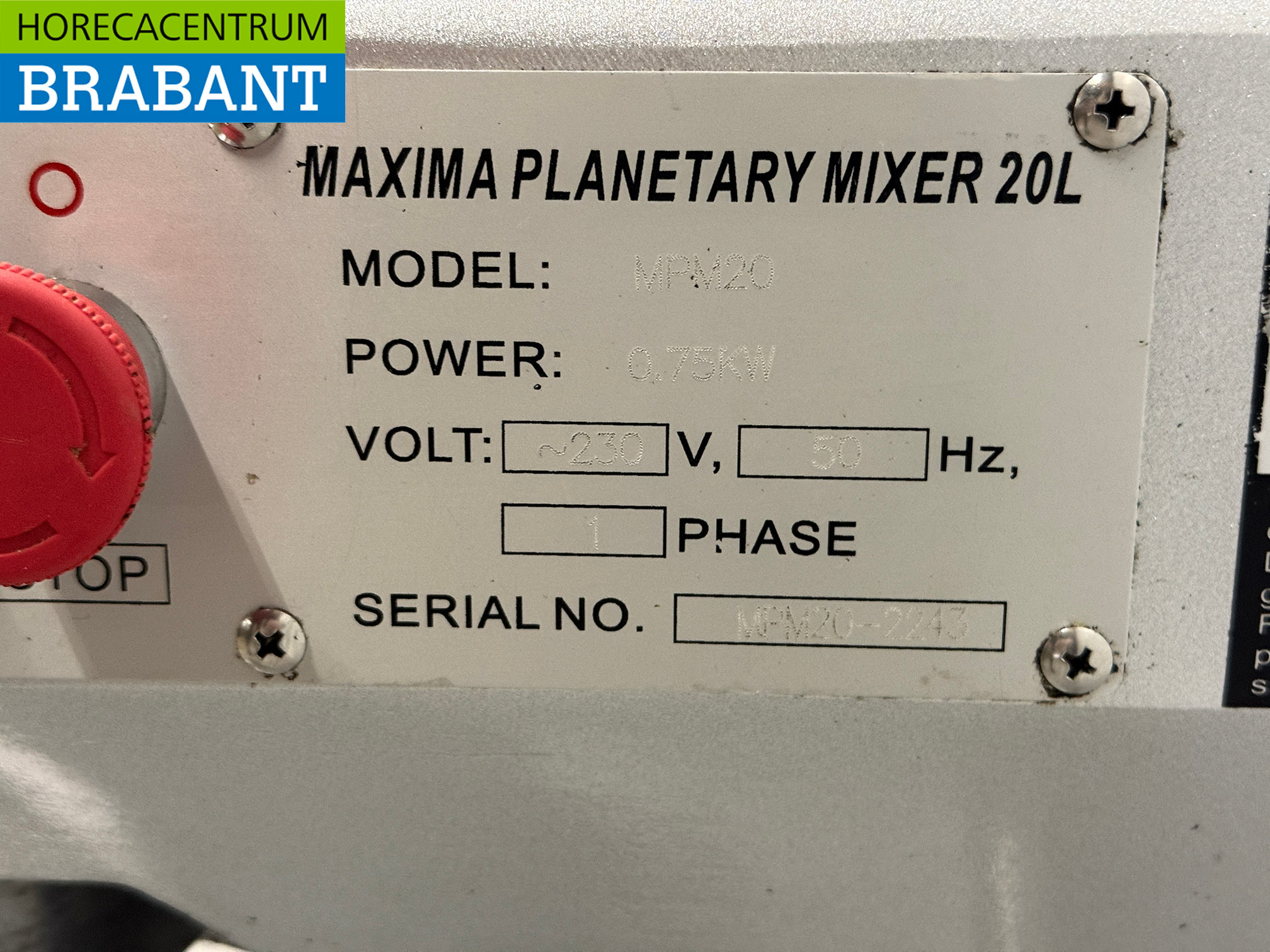 Planetary Mixer, Stainless Steel Bowl, 20 Liters, 230V, Bakery and Food Service - Image 6