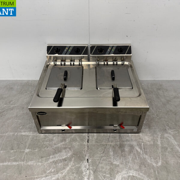 Stainless steel Forved Double Fryer 2 x 12 liters 2 x 400V Catering