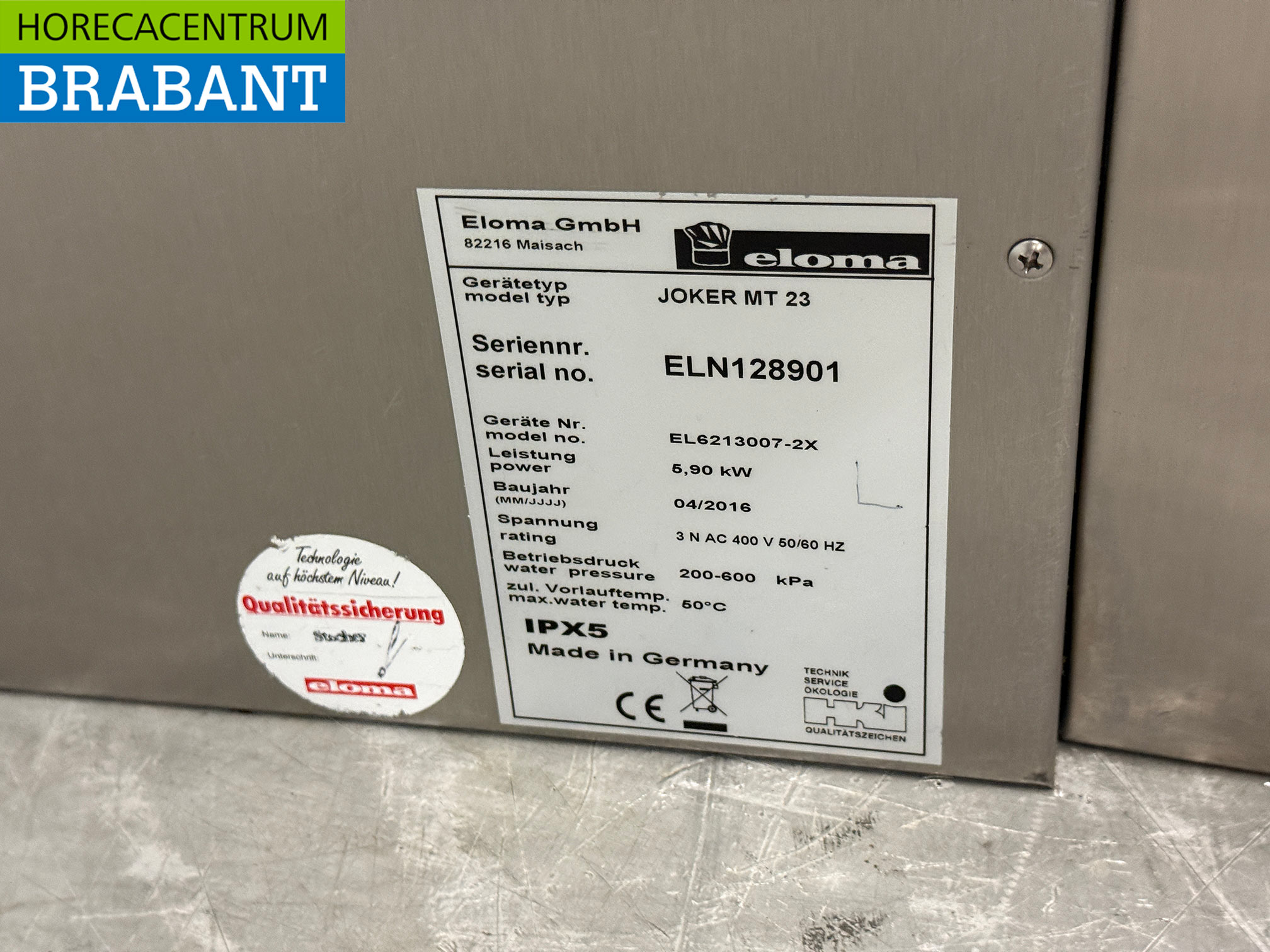 Stainless steel Eloma Joker Combisteamer 6 x 2/3 GN 400V Horeca - Image 8