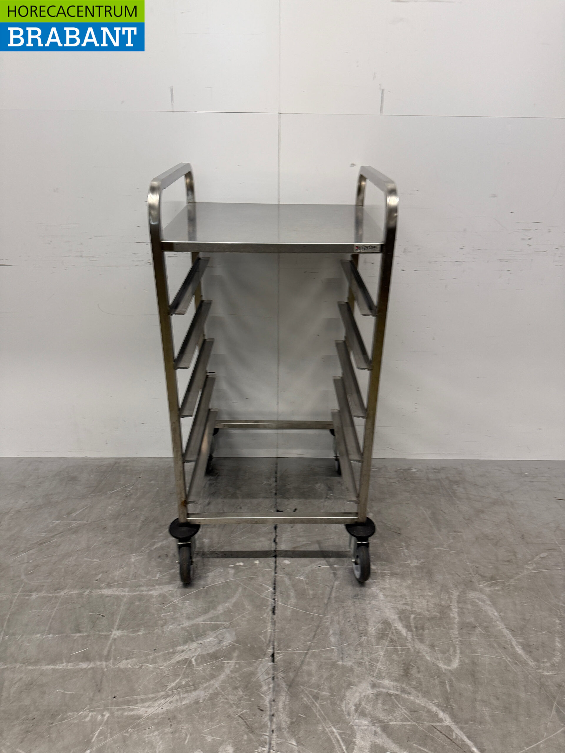 HCB Stainless Steel Shelving Cart for 5 Laundry Baskets, 50 x 50 cm, Food Service