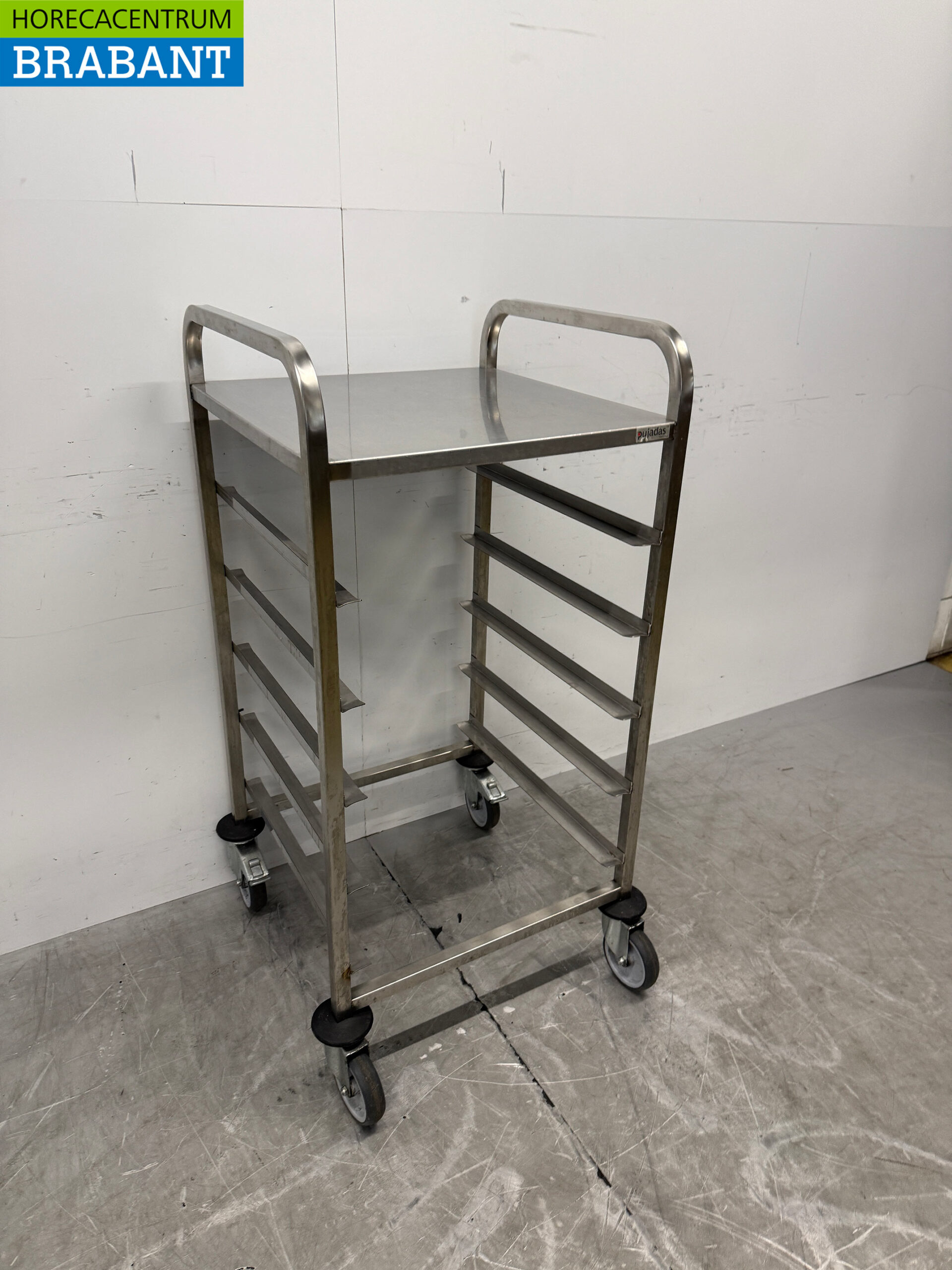 HCB Stainless Steel Shelving Cart for 5 Laundry Baskets, 50 x 50 cm, Food Service - Image 3