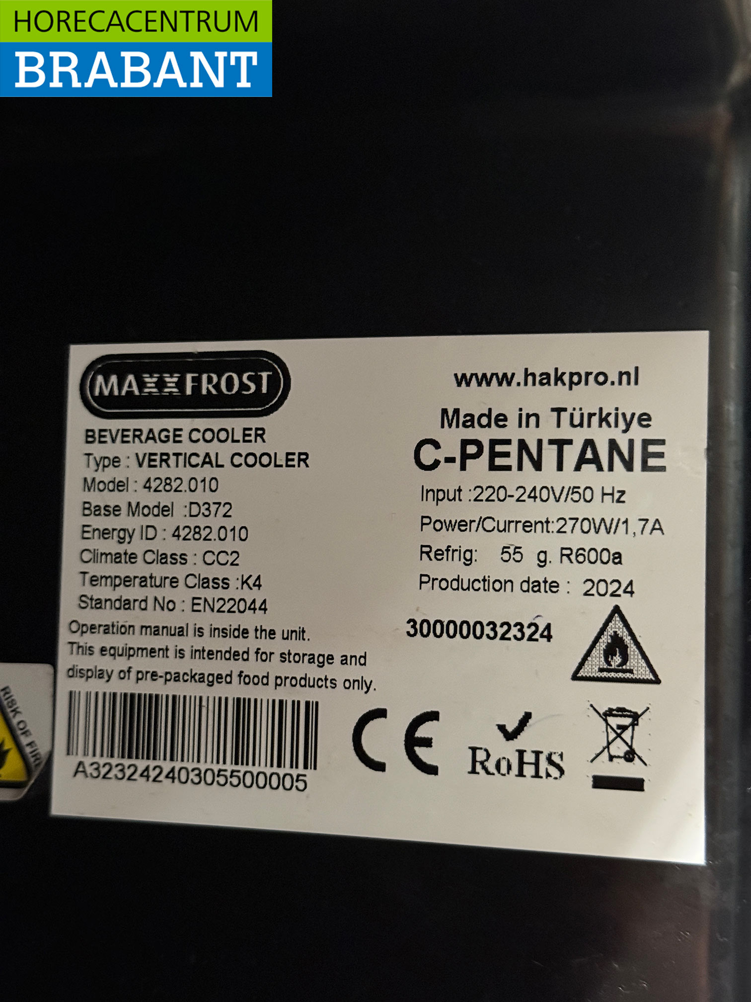 Maxxfrost Glass-Door Refrigerator, 382 liters, 230V, Commercial Use - Image 5