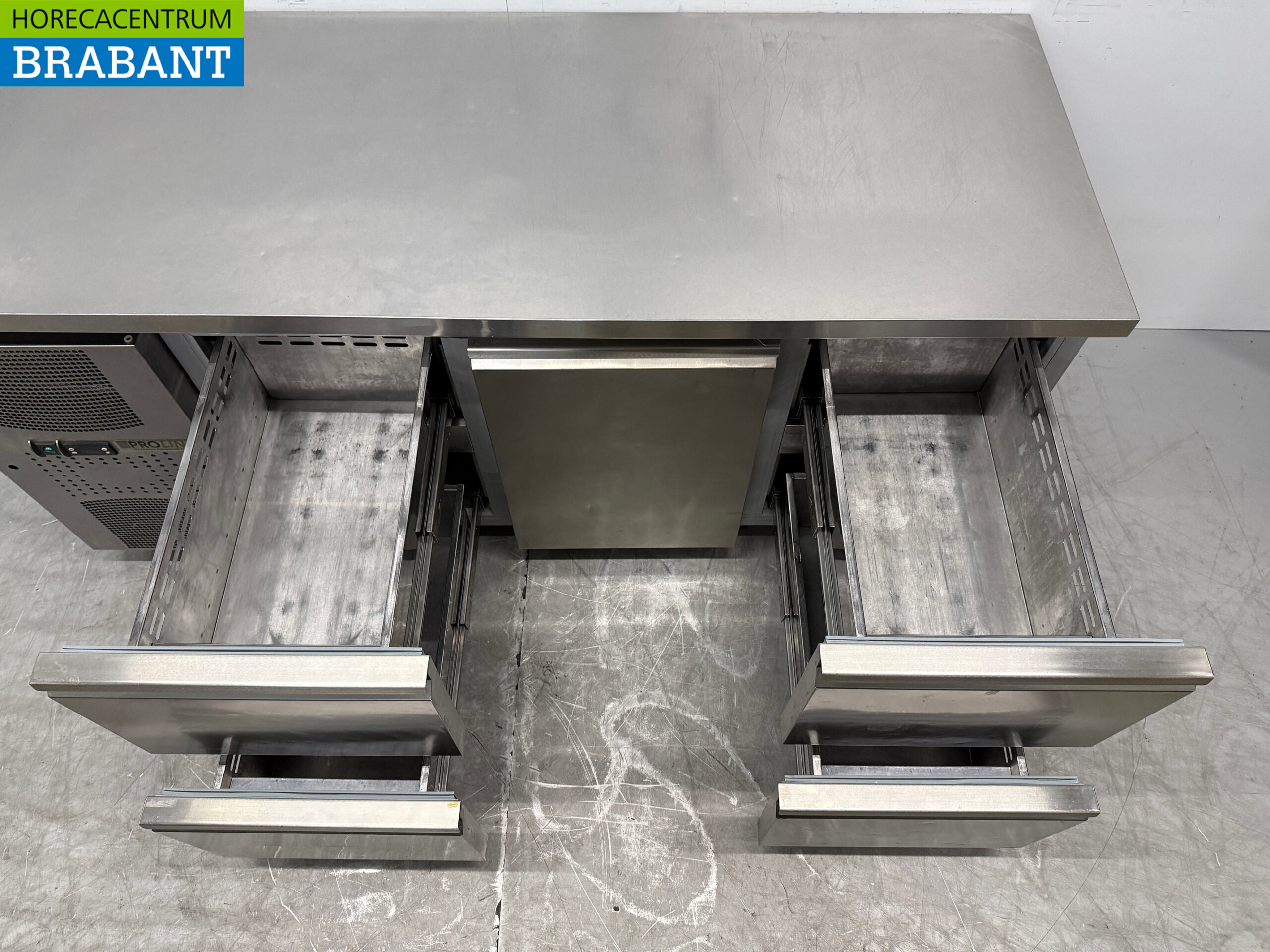 Stainless Steel Pro Line Refrigerated Workbench, 1 Door and 4 Drawers, 184 cm, 230V, Food Service - Image 4