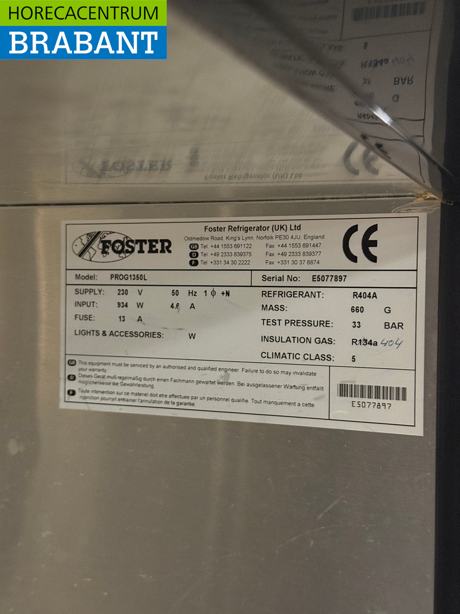 Stainless Steel Foster Mobile Double-Door Freezer, 1350 liters, 230V, for the Food Service Industry - Image 5
