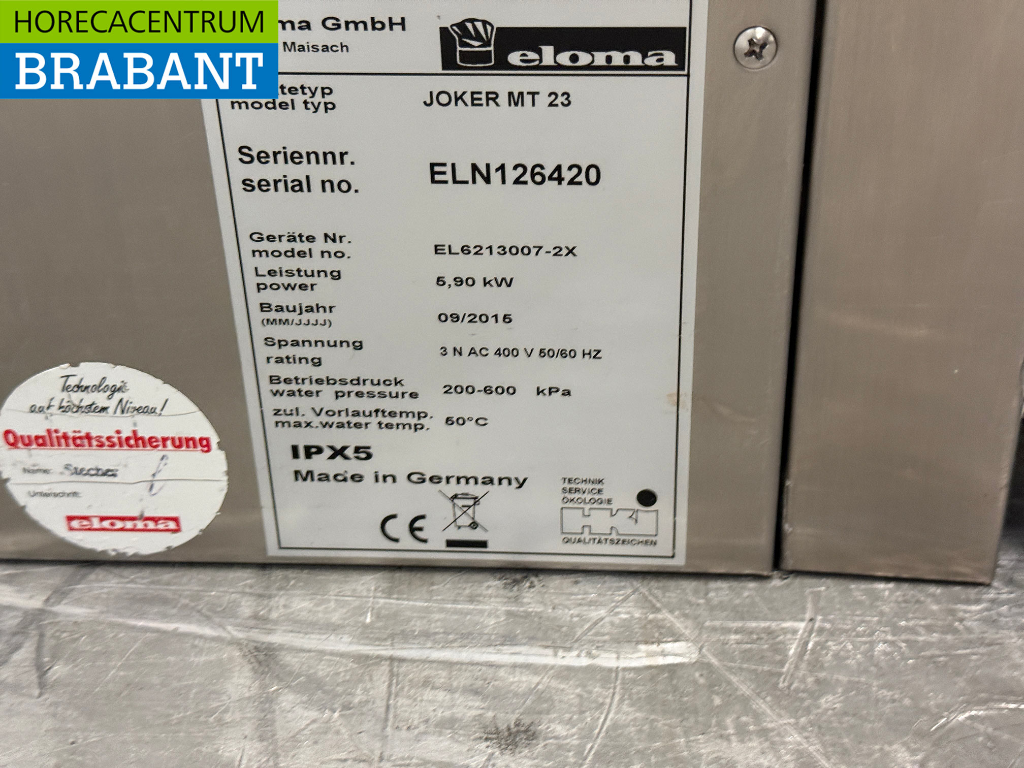 Stainless steel Eloma Joker Combisteamer 6 x 2/3 GN 400V Horeca - Image 8