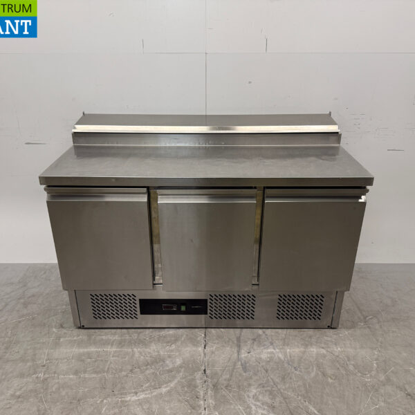 Stainless Steel Combisteel Saladette Refrigerated Workbench, 3 Doors, 137 cm, 230V, Food Service