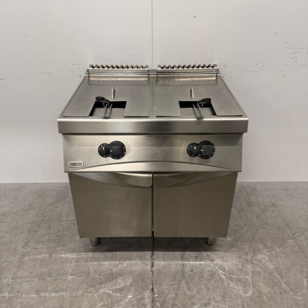 Stainless steel Zanussi Double Fryer 2 x 15 liter GAS Catering