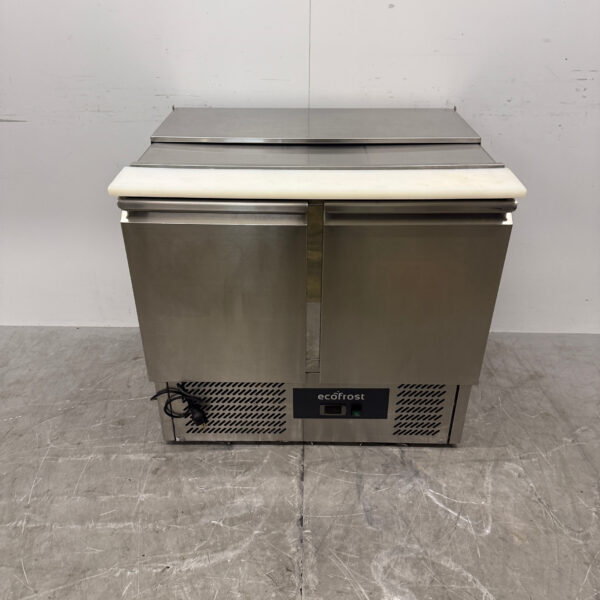 Stainless Steel Ecofrost Saladette Refrigerated Workbench, 2 Doors, 90 cm, 230V, Food Service