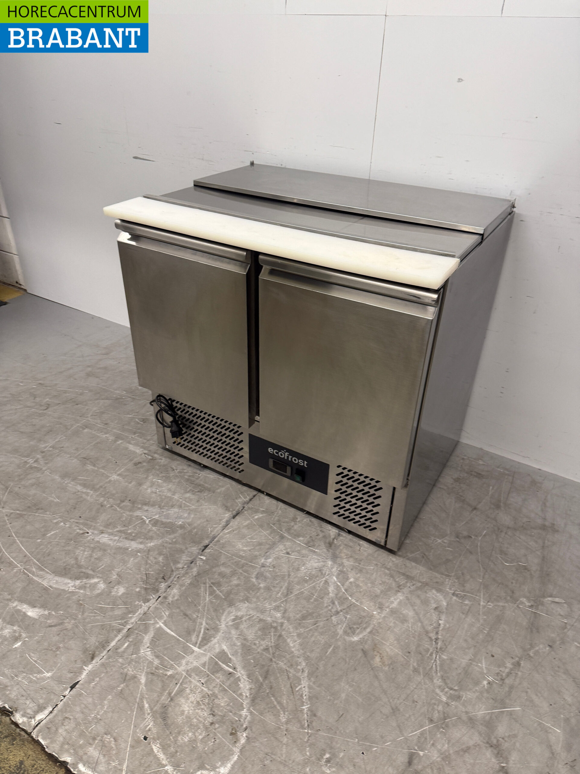 Stainless Steel Ecofrost Saladette Refrigerated Workbench, 2 Doors, 90 cm, 230V, Food Service - Image 2