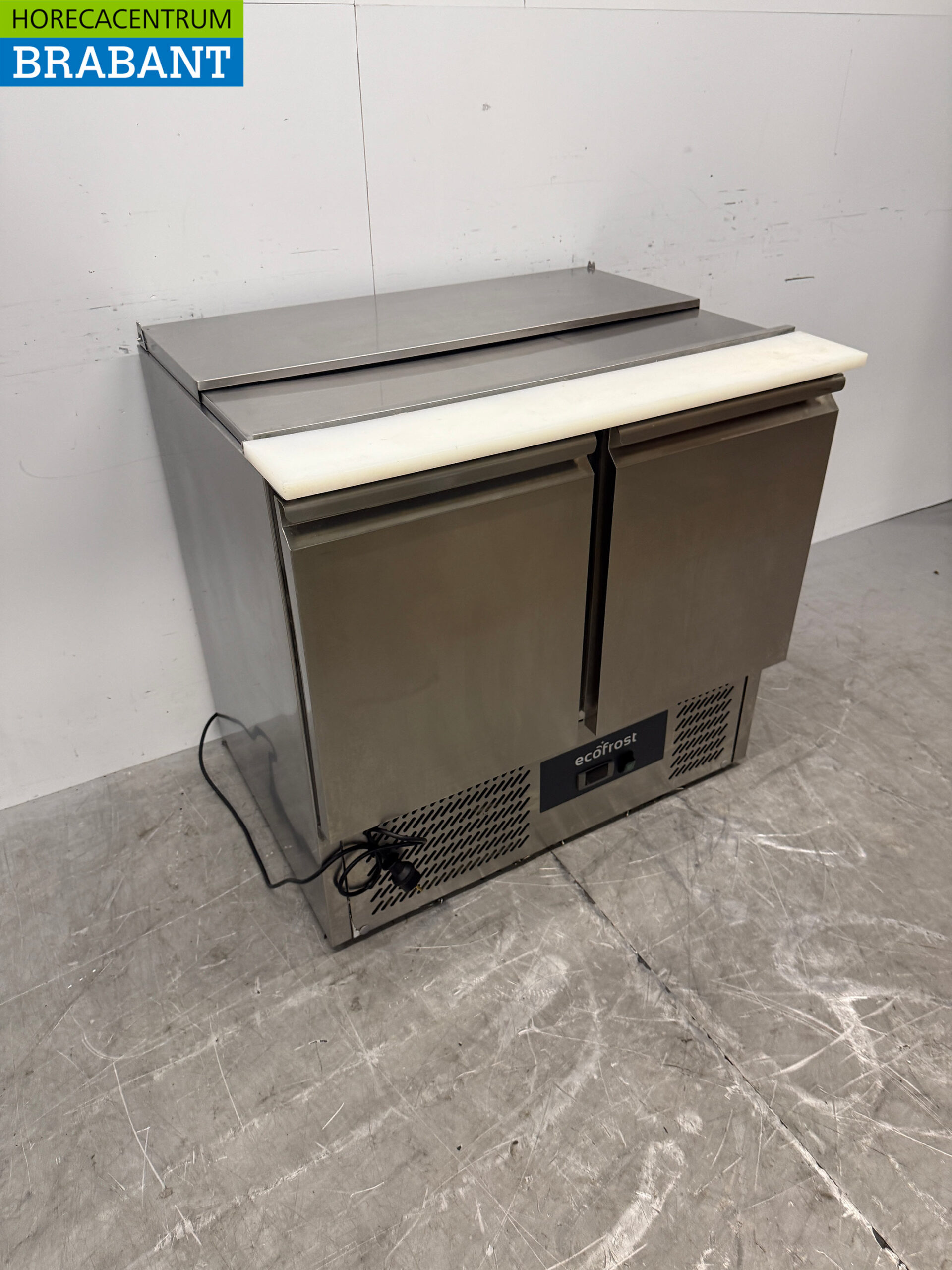 Stainless Steel Ecofrost Saladette Refrigerated Workbench, 2 Doors, 90 cm, 230V, Food Service - Image 3