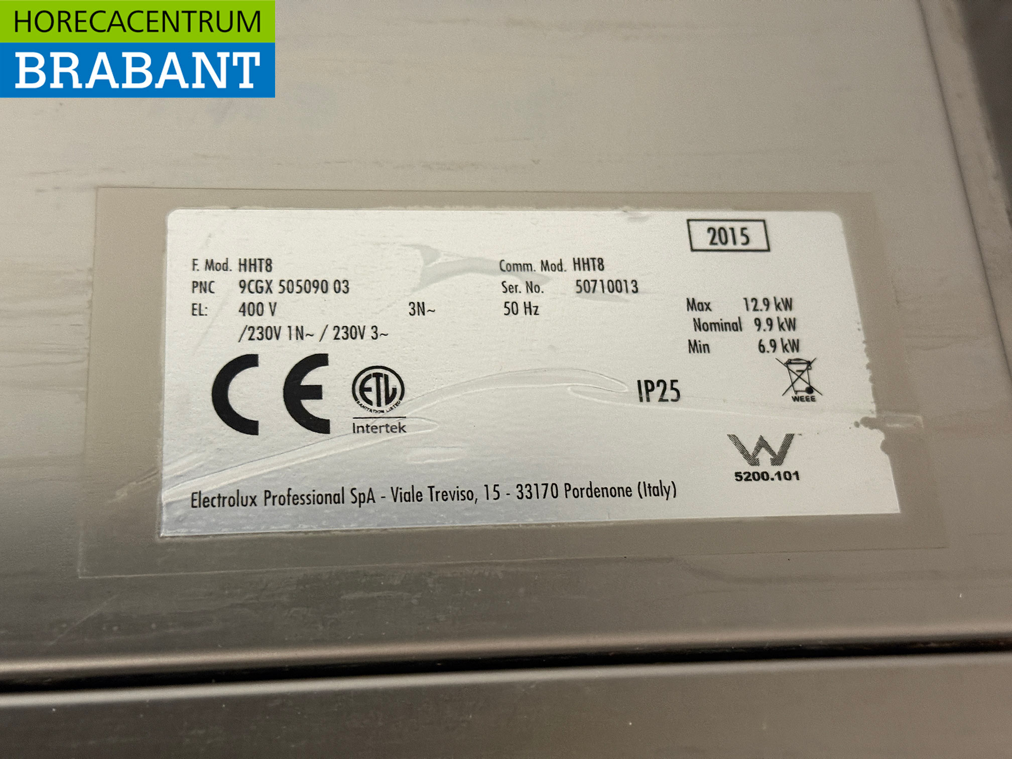 Stainless steel Zanussi HHT8 Sliding dishwasher 400V Catering - Image 6