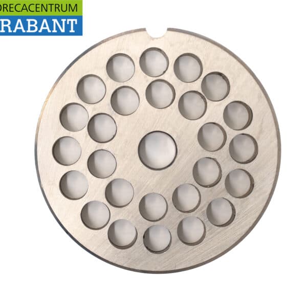 HCB Stainless Steel Plate for Meat Grinder, Size 12, 8 mm—Butcher Shop & Food Service