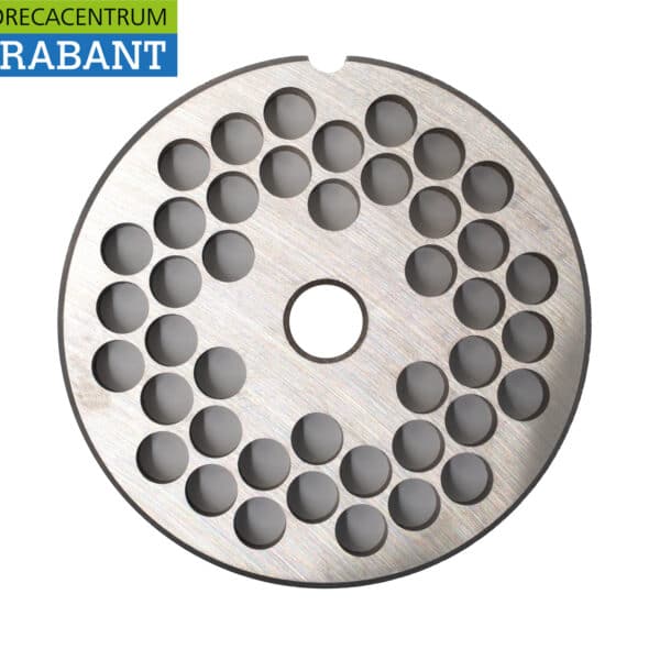 HCB Stainless Steel Plate for Meat Grinder, Size 22, 8 mm—Butcher Shop & Food Service