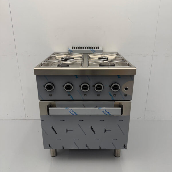 Stainless steel MBM Dexion 4 burner stove Gas stove with gas oven 70 cm GAS Horeca