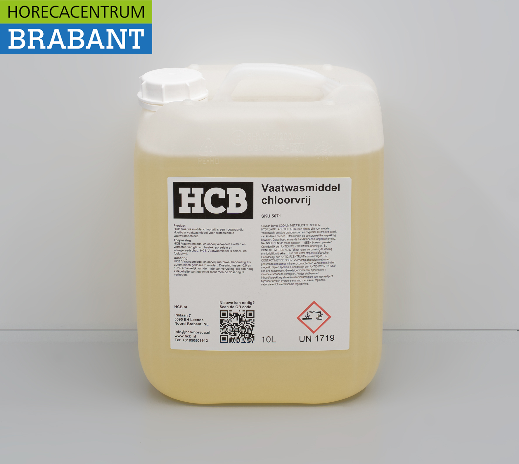 HCB Universal Dishwasher Detergent Soap Chlorine-Free Cleaning Agent for Dishwashers 10 liters Food Service