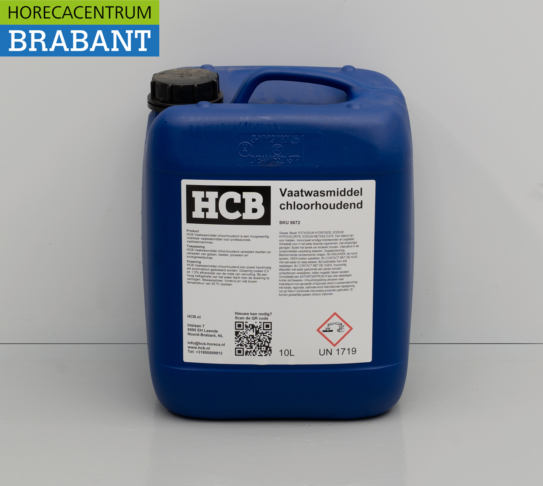 HCB Universal Dishwasher Detergent Soap—Chlorinated Cleaning Agent for Dishwashers, 10 liters, Food Service