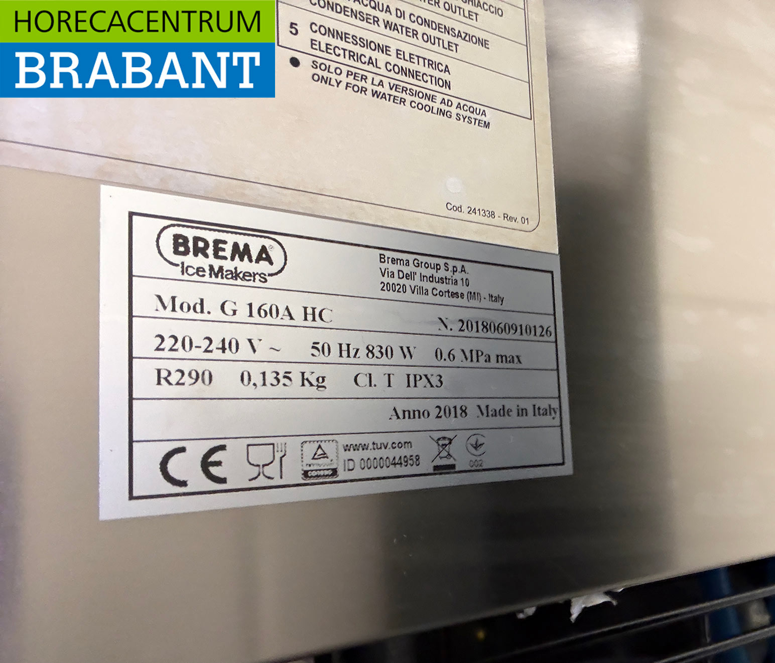 Stainless Steel Brema Flake Ice Machine, 157 kilograms per day, 200-kilogram hopper capacity, 230V, Food Service - Image 6