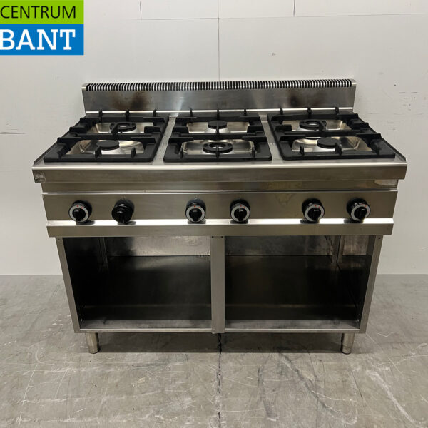 Stainless Steel Berto's Gas Stove, 6-Burner, 120 cm, GAS, Commercial Kitchen