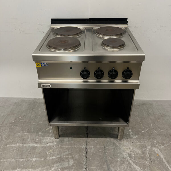 Zanussi Stainless Steel 4-Burner Electric Stove, 70 cm, 400V, Commercial Use