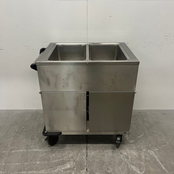 Stainless steel Rieber Mobile Bain-Marie 2 x 1/1 GN with warming cabinet 230V Horeca