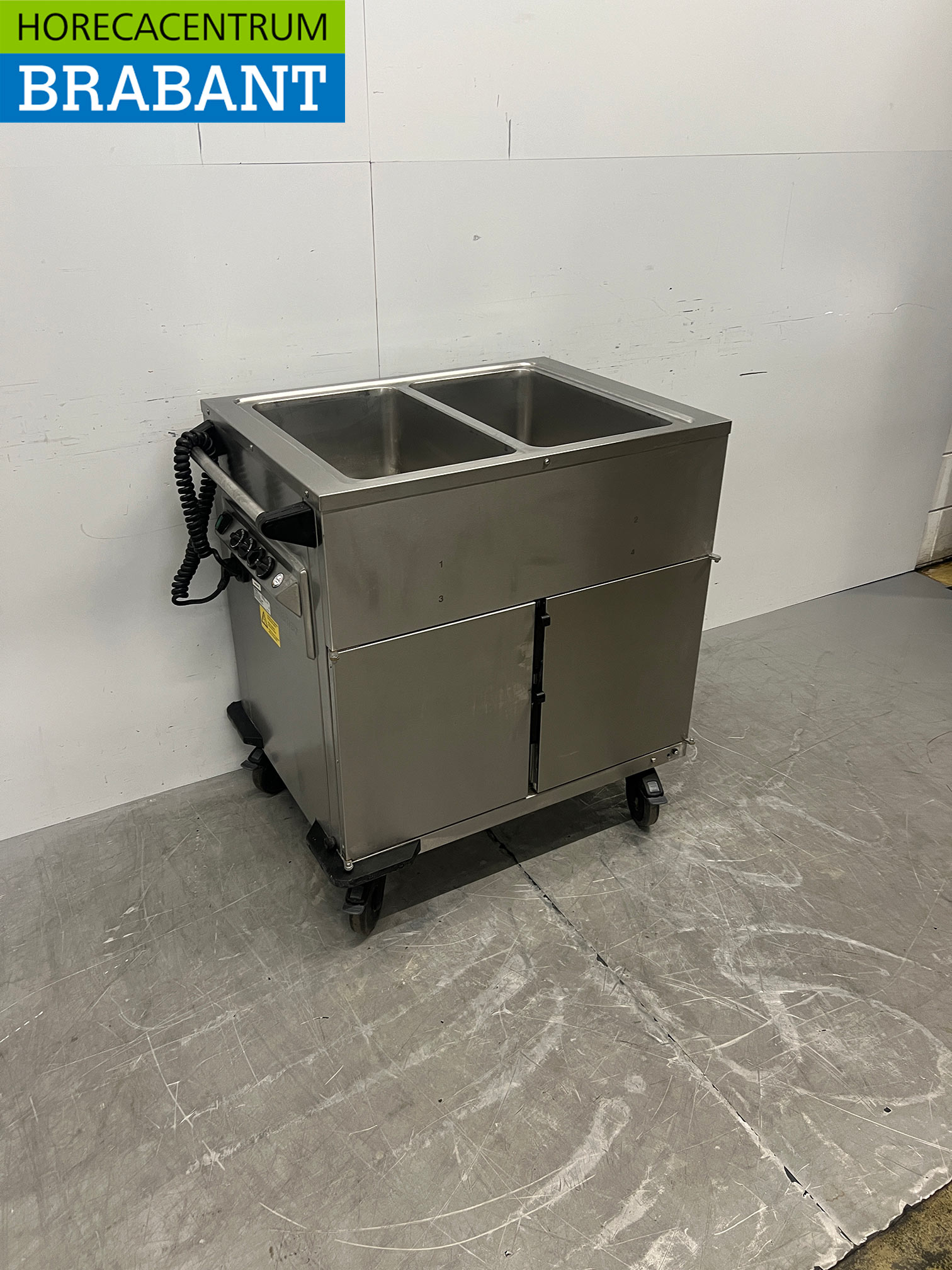 Stainless steel Rieber Mobile Bain-Marie 2 x 1/1 GN with warming cabinet 230V Horeca - Image 3