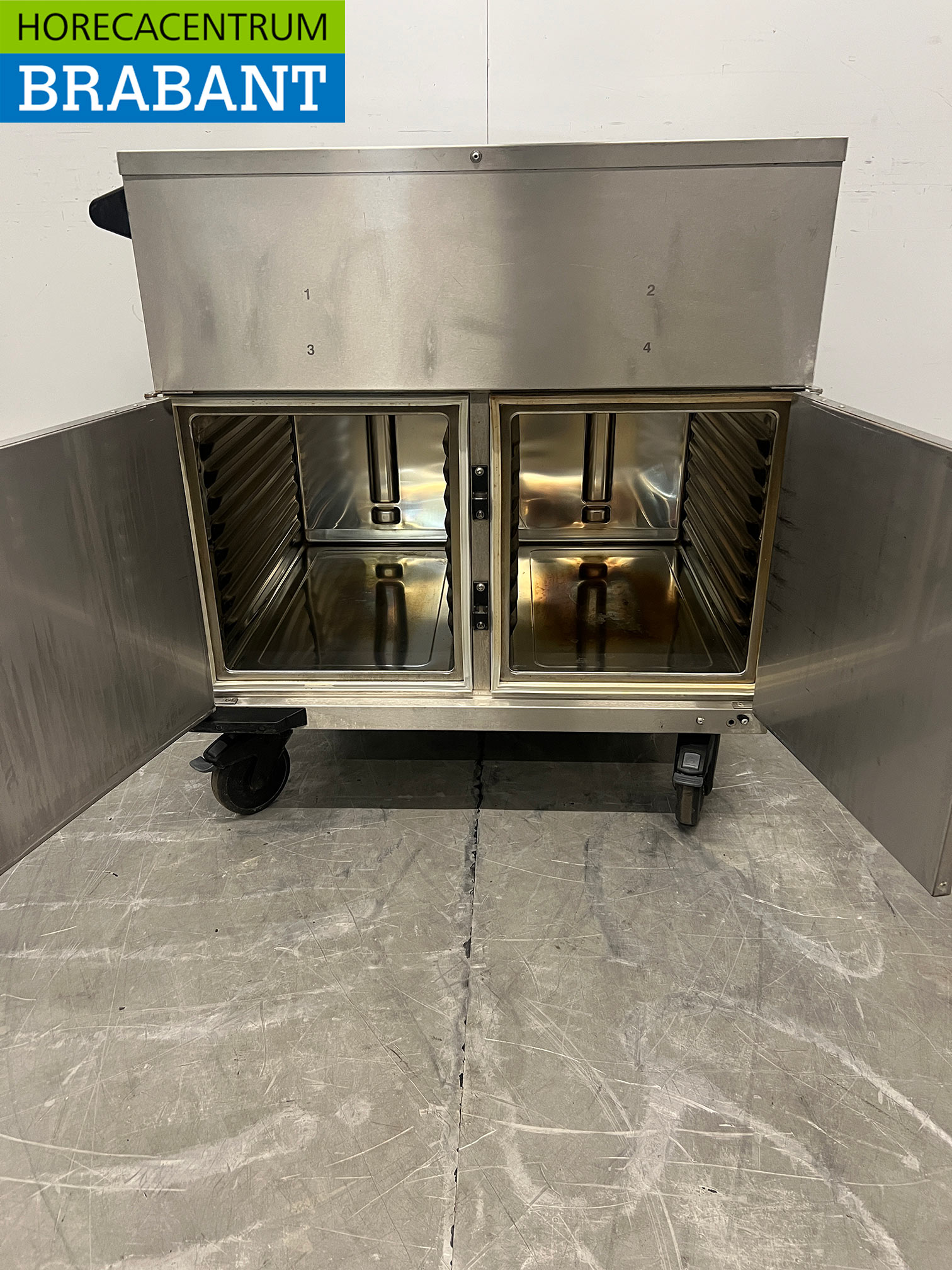 Stainless steel Rieber Mobile Bain-Marie 2 x 1/1 GN with warming cabinet 230V Horeca - Image 4