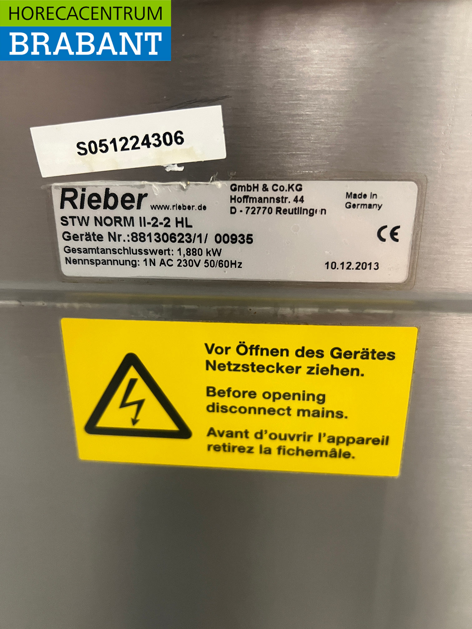 Stainless steel Rieber Mobile Bain-Marie 2 x 1/1 GN with warming cabinet 230V Horeca - Image 7