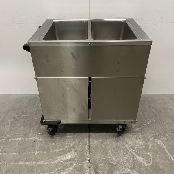Stainless steel Rieber Mobile Bain-Marie 2 x 1/1 GN with warming cabinet 230V Horeca