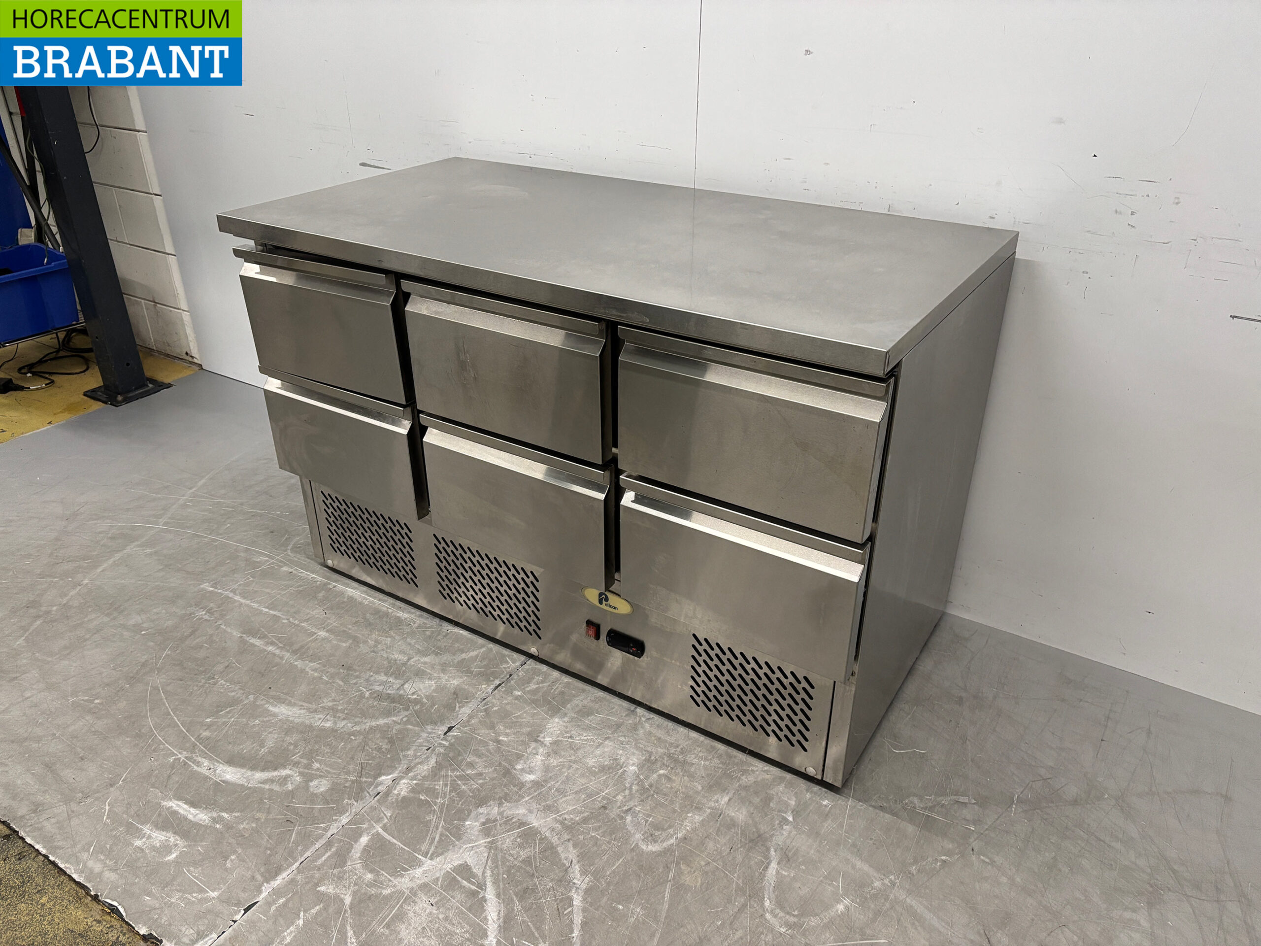 Stainless Steel Pelican Refrigerated Workbench, 6 Drawers, 136.5 cm, 230V, Food Service - Image 2