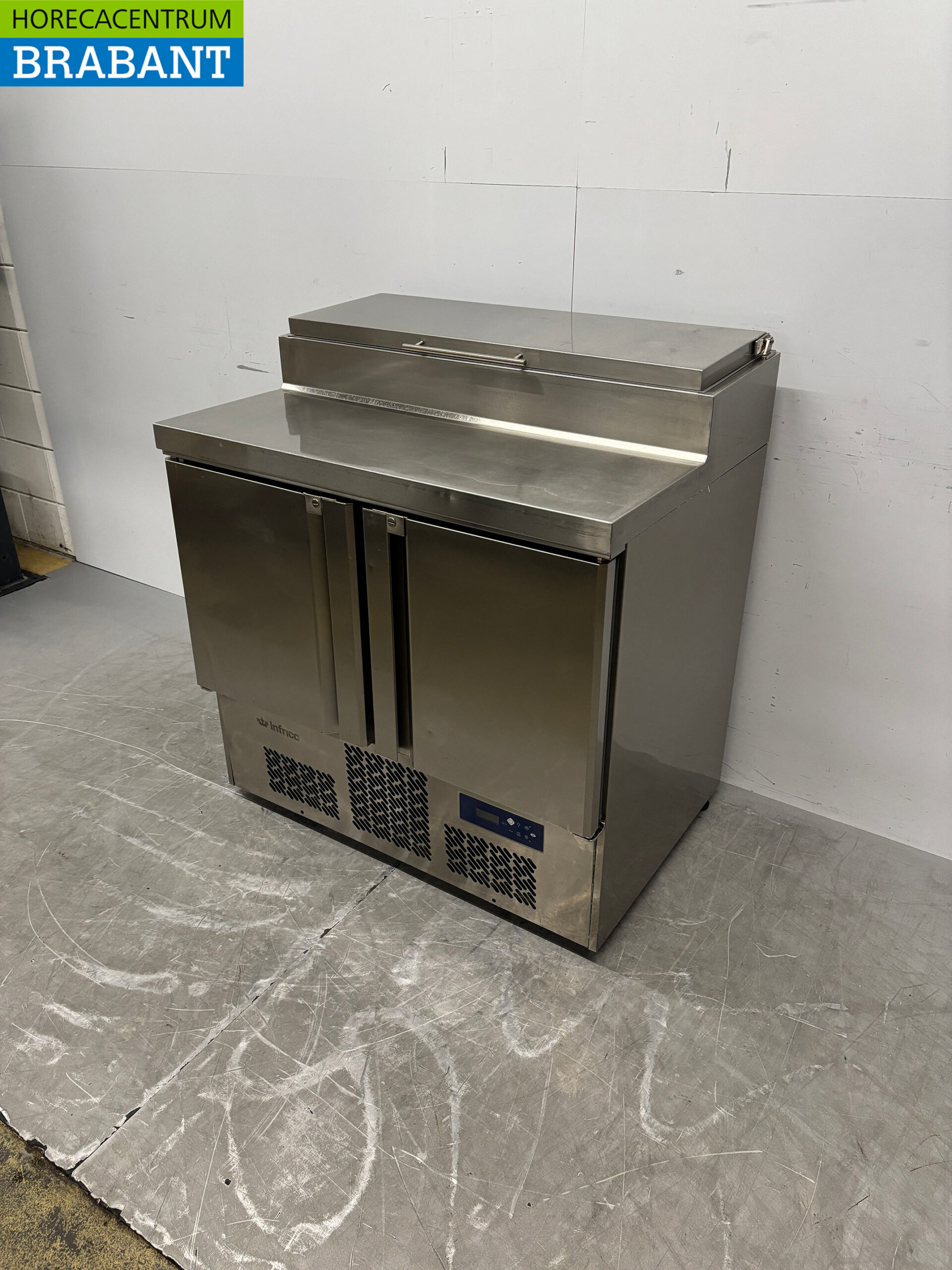 Stainless Steel Infrico Saladette Refrigerated Workbench, 2 Doors, 98 cm, 230V, Food Service - Image 2