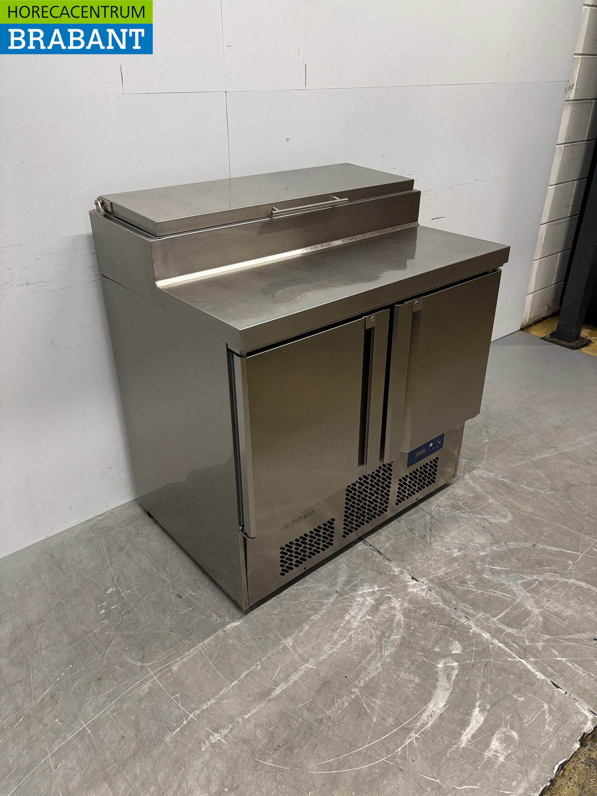 Stainless Steel Infrico Saladette Refrigerated Workbench, 2 Doors, 98 cm, 230V, Food Service - Image 3