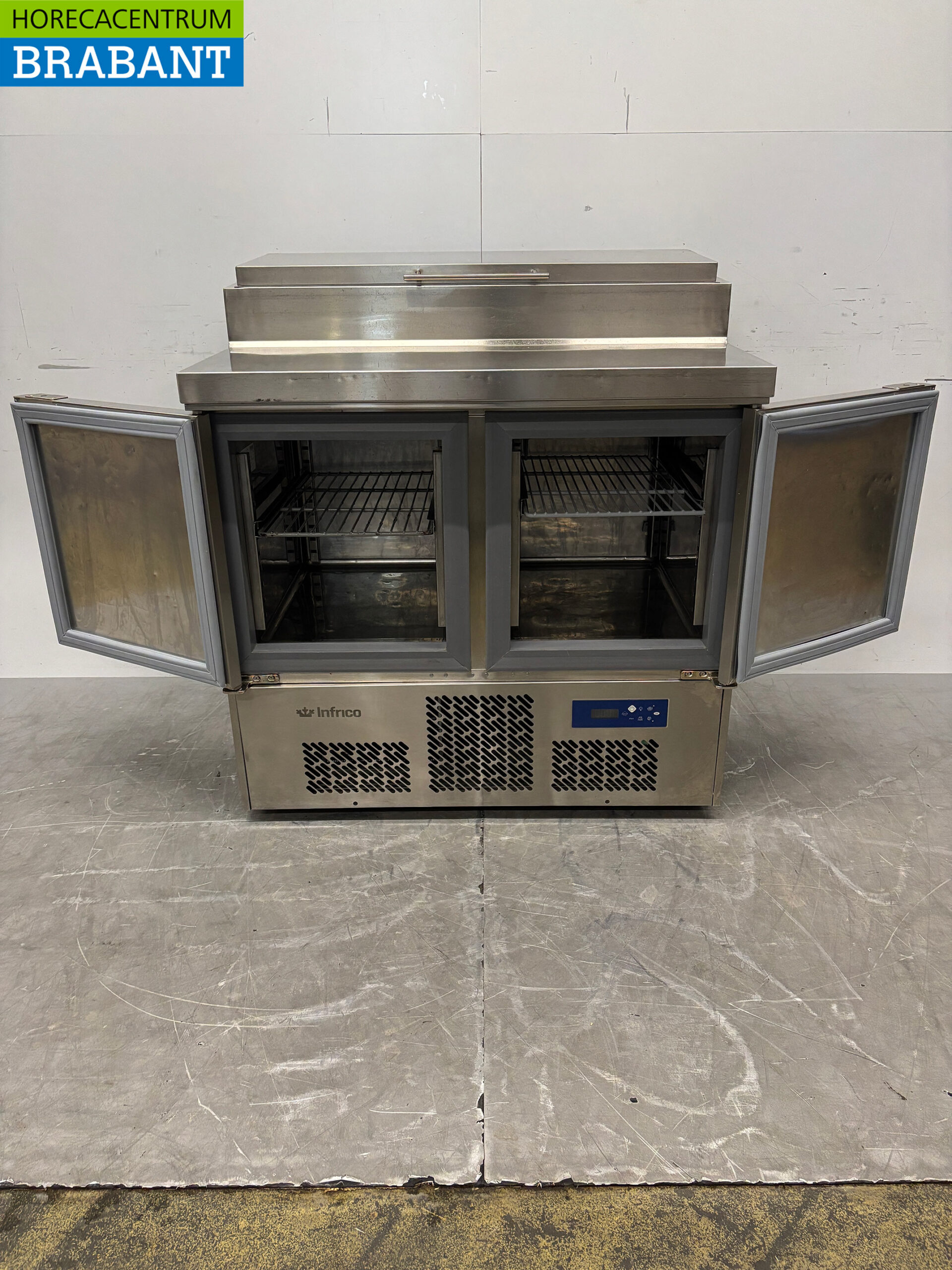Stainless Steel Infrico Saladette Refrigerated Workbench, 2 Doors, 98 cm, 230V, Food Service - Image 4