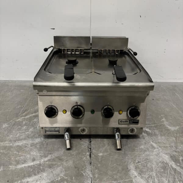 Stainless Steel Kreft Deep Fryer, 2 x 12 liters, 50 cm, 400V, Food Service