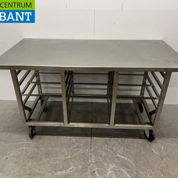 Stainless Steel Mobile Work Table 175.5 x 87.5 x 96.5 cm, Food Service