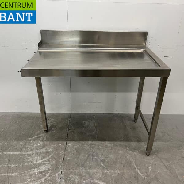 Stainless Steel Drain Table for Pass-Through Dishwasher, 110 cm, Food Service