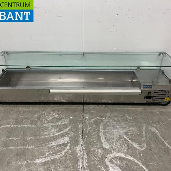 Stainless steel Polar GD877-E Saladiere Top Refrigerated Display Case 180 cm 230V Horeca