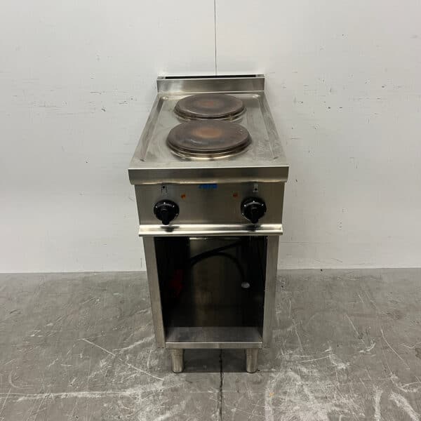 Stainless Steel Casta 2-Burner Electric Stove, 40 cm Cooktop, 400V, Commercial Use