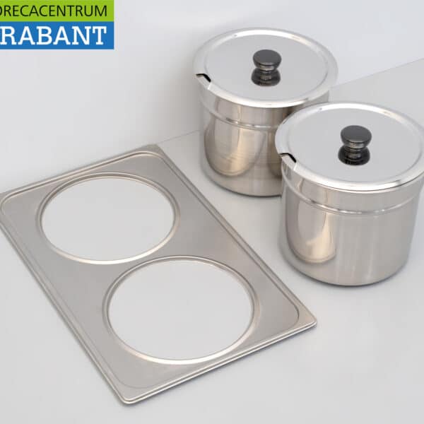 HCB Stainless Steel Hot Pot Insert for Bain-Marie, 2 x 6 liters, Food Service