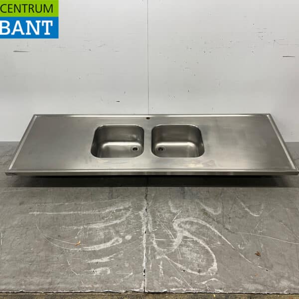 Stainless Steel Sink Deck for Double Sinks, 206 x 70 cm, Food Service