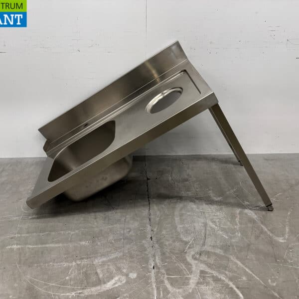 Stainless Steel Service Table with Waste Bin Opening, 121 x 72 x 90 cm, Food Service