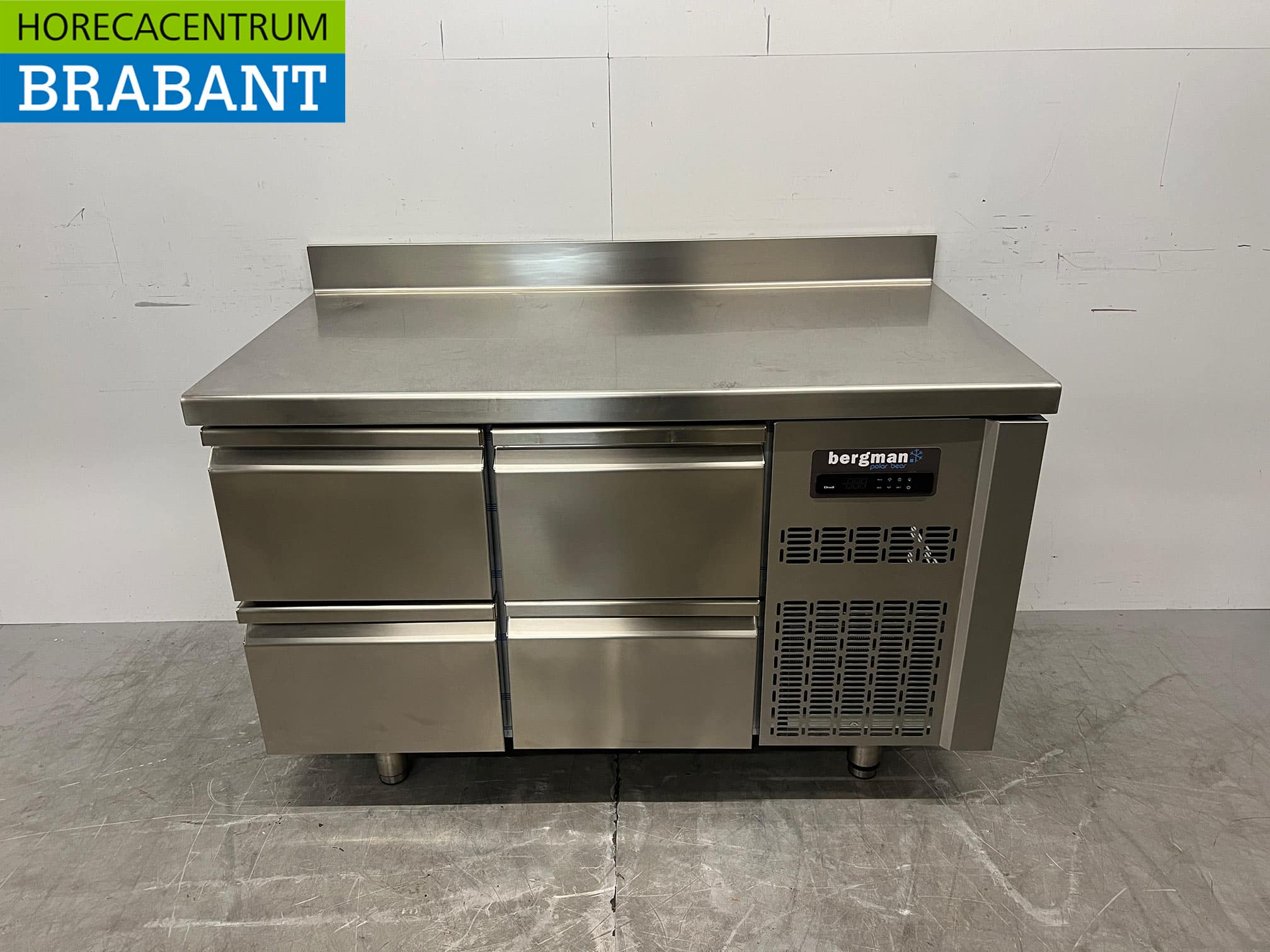 Stainless steel Coreco Premium freezer workbench 4 drawers 1/1 gastronorm 134,5 cm Catering