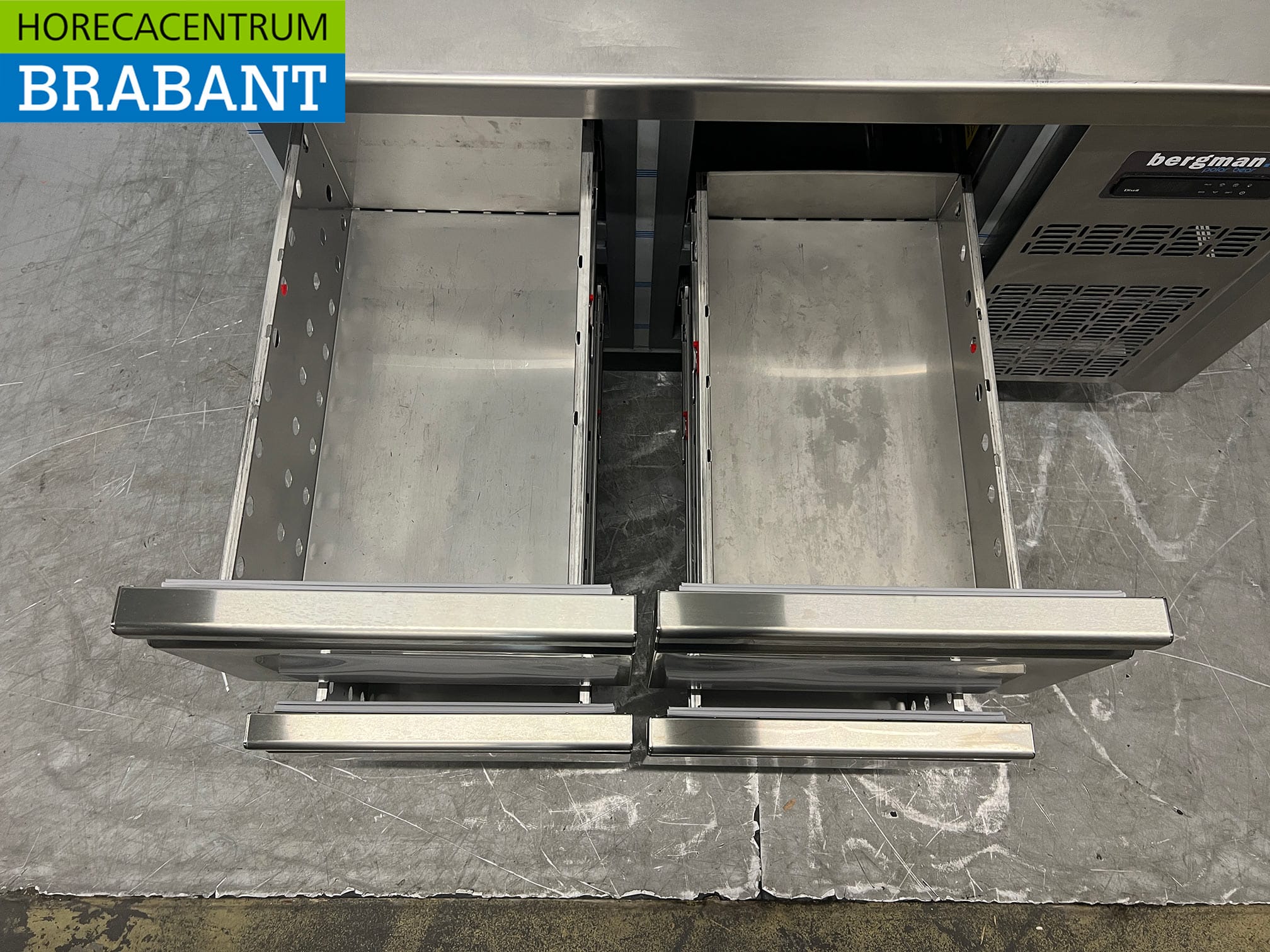 Stainless steel Coreco Premium freezer workbench 4 drawers 1/1 gastronorm 134,5 cm Catering - Image 4