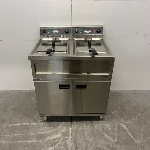 Stainless Steel Combisteel Double Fryer, 2 x 12 liters, 2 x 400V, Commercial Use