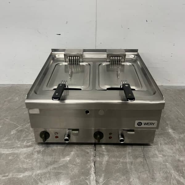 Stainless Steel Wery Double Deep Fryer, 2 x 8 liters, 400V, Commercial Use